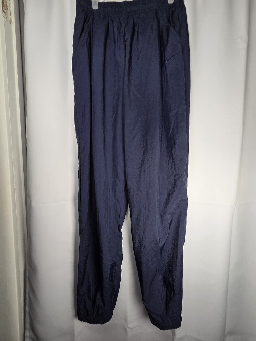 Nike Pants Women's L Navy Blue Nylon Joggers Retro